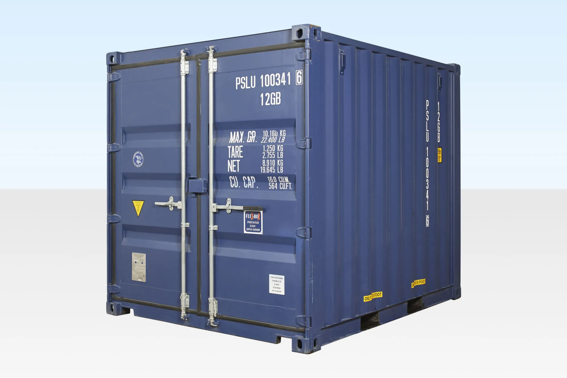 10ft x 8ft Shipping Container (One Trip) Blue