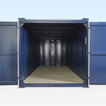 End view of 24ft Steel Store. Doors Open.