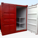 New 10ft Bunded Store. External View. Single Door Open