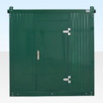 2m Flat Packed Cabin - Assembled. Door Closed.