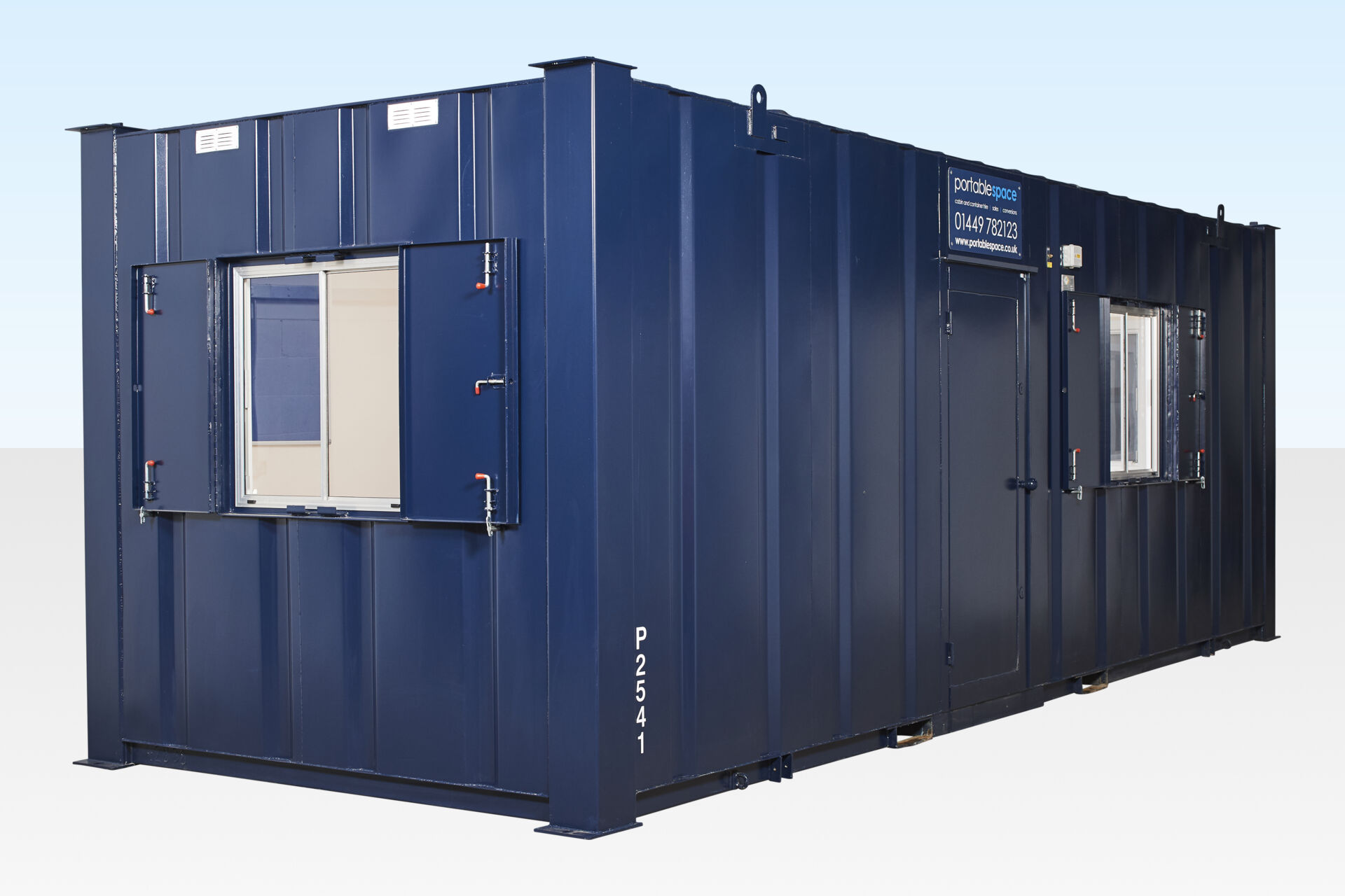 24 - 24x9_External_PSL_Open Steel Site Office 24ft - Windows Open