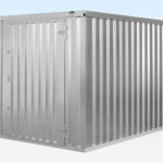 Side view of 3m Galvanised Flat Pack Storage Container Assembled