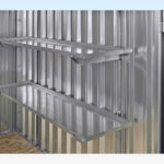 Optional shelving unit for flat pack store