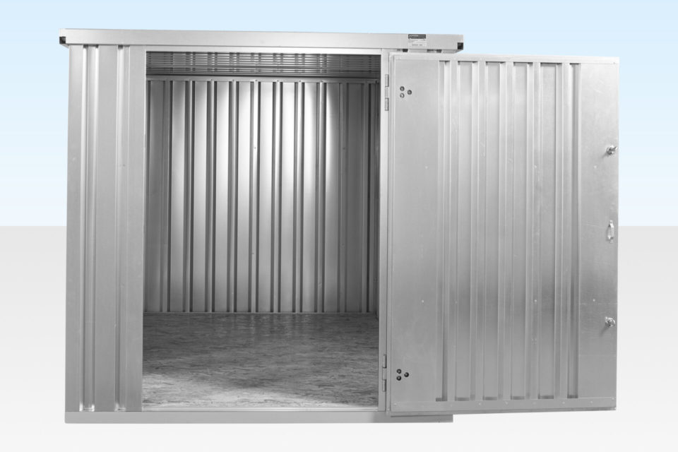 Interior view of 3m galvanised flatpack store