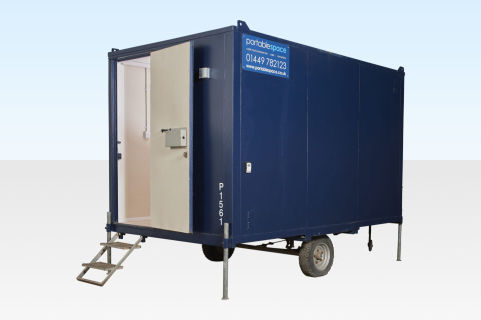 Hire a mobile office 12ft steel anti-vandal office
