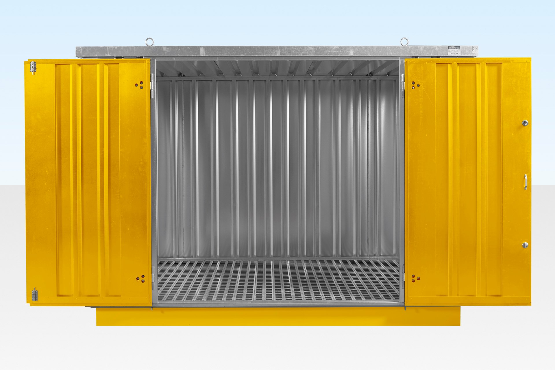 3m Flat Packed Bunded Store - Doors Open