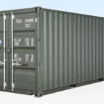 20ft Shipping Container (New)- Green RAL 6007 - Exterior