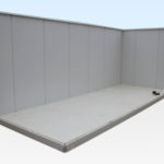 6m flat pack cabin being built