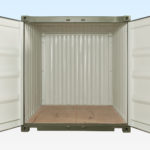 Internal View of 10ft Shipping Container. Doors Open.