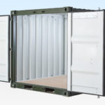 New 8ft Shipping Container with Doors Open