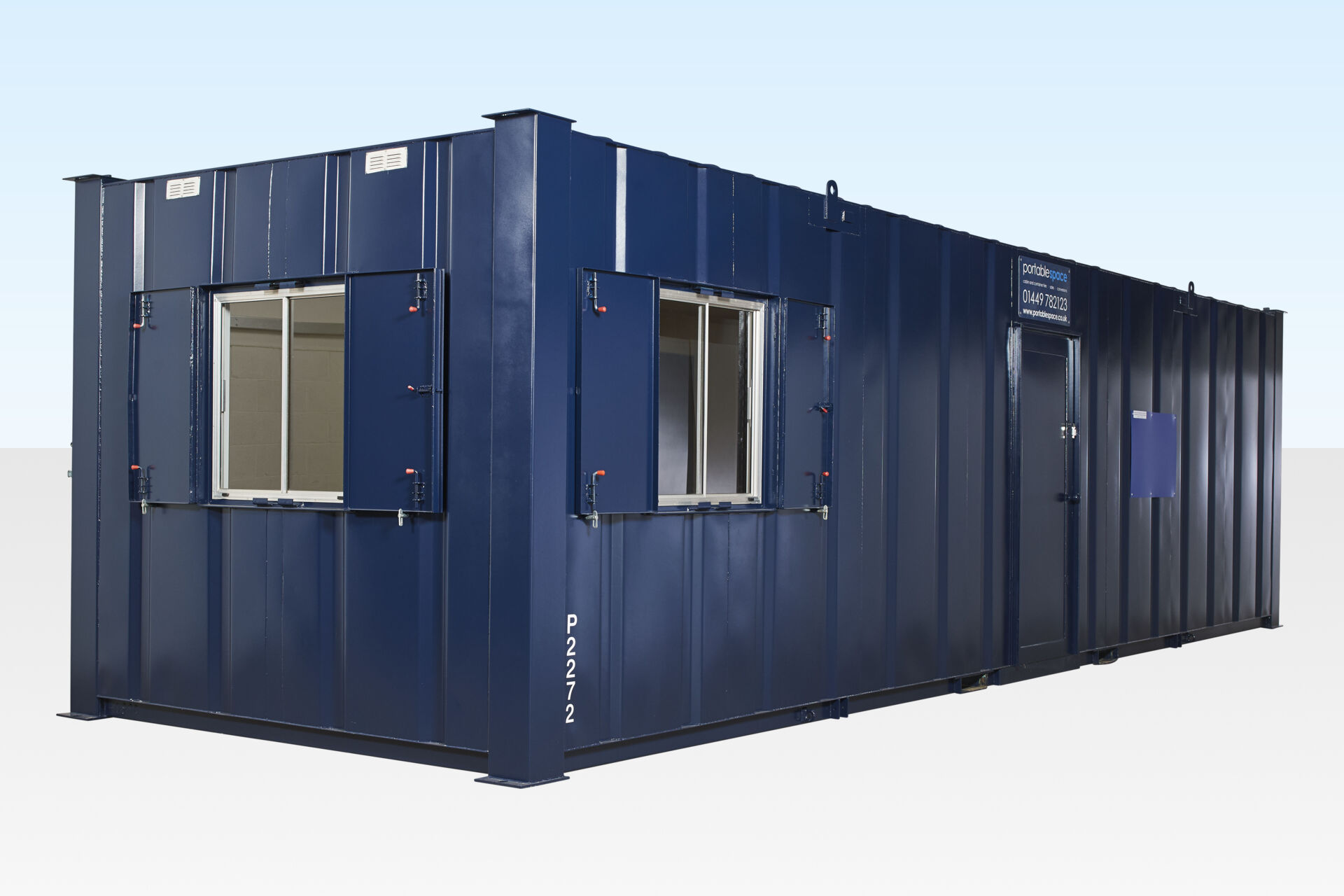 32ft x 10ft Steel anti vandal office cabin for hire - Portable Space