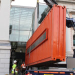 Delivery and installation of container in London museum