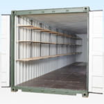 Container racking with shelves for 40ft