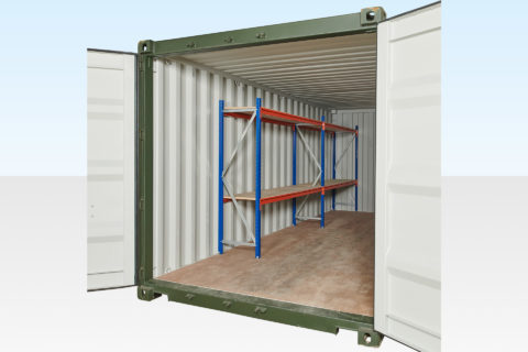 2 Tier Racking in a 20ft Container