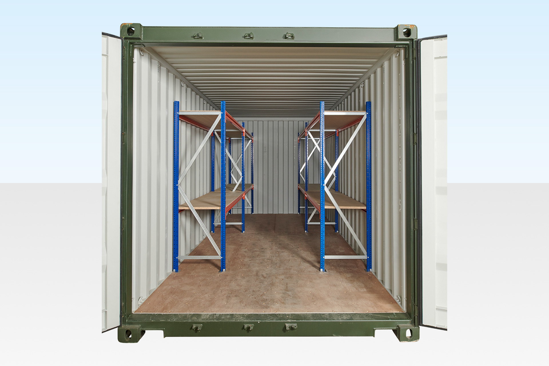 Adjustable Container Racking 2Tier, 2 Bays Portable Space