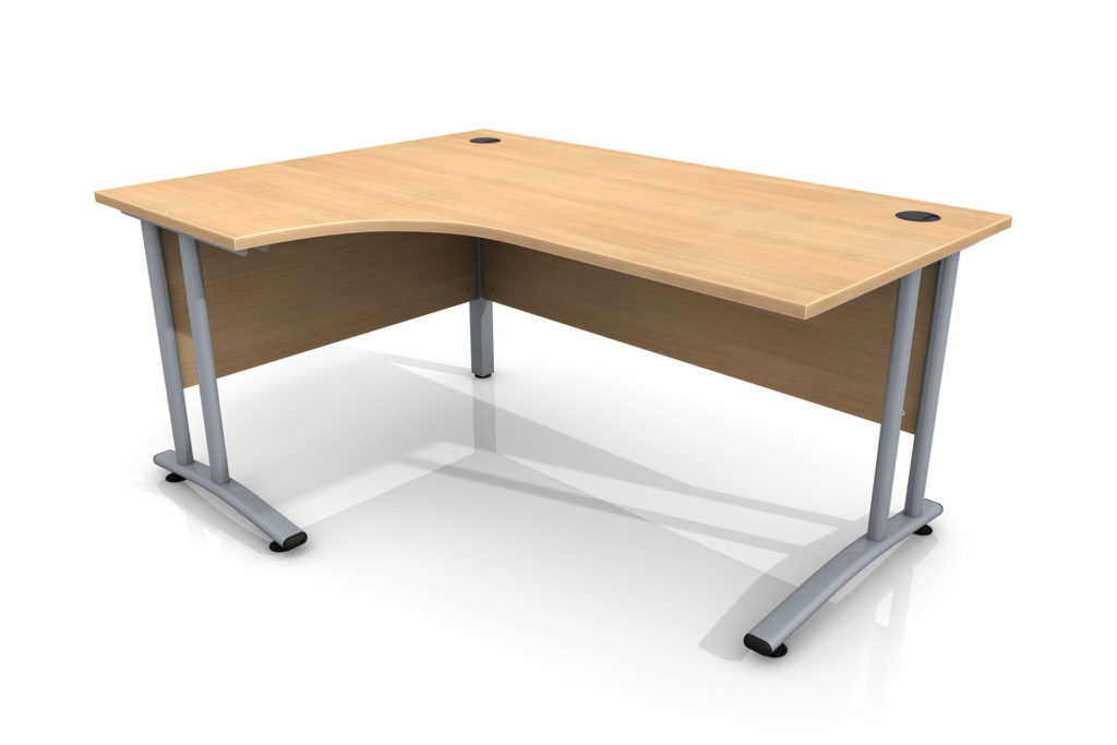 Left Handed Curved Desk for Site Cabin Portable Space