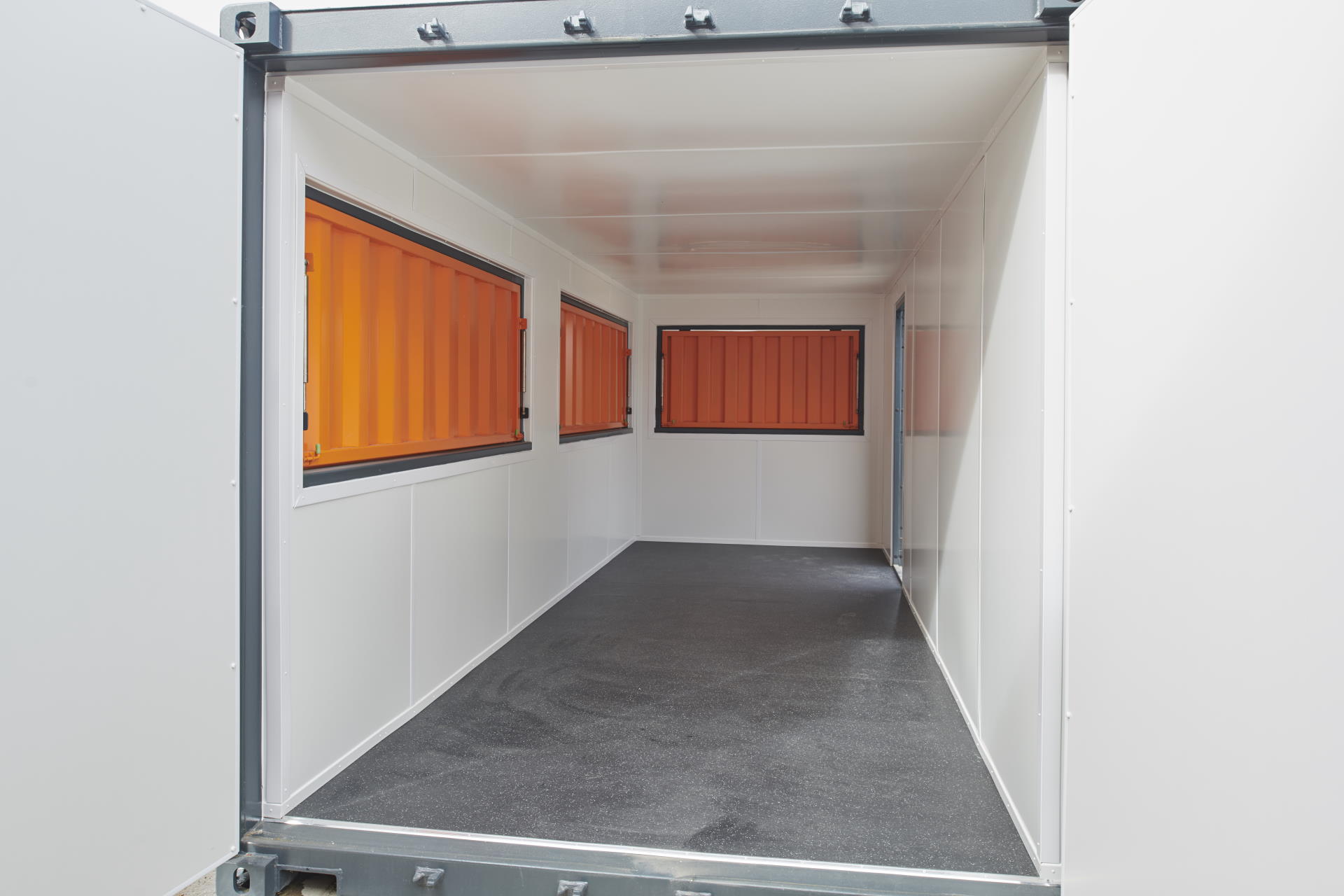 Interior of 20ft shipping container cafe