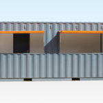 Container Cafe showing serving hatches open