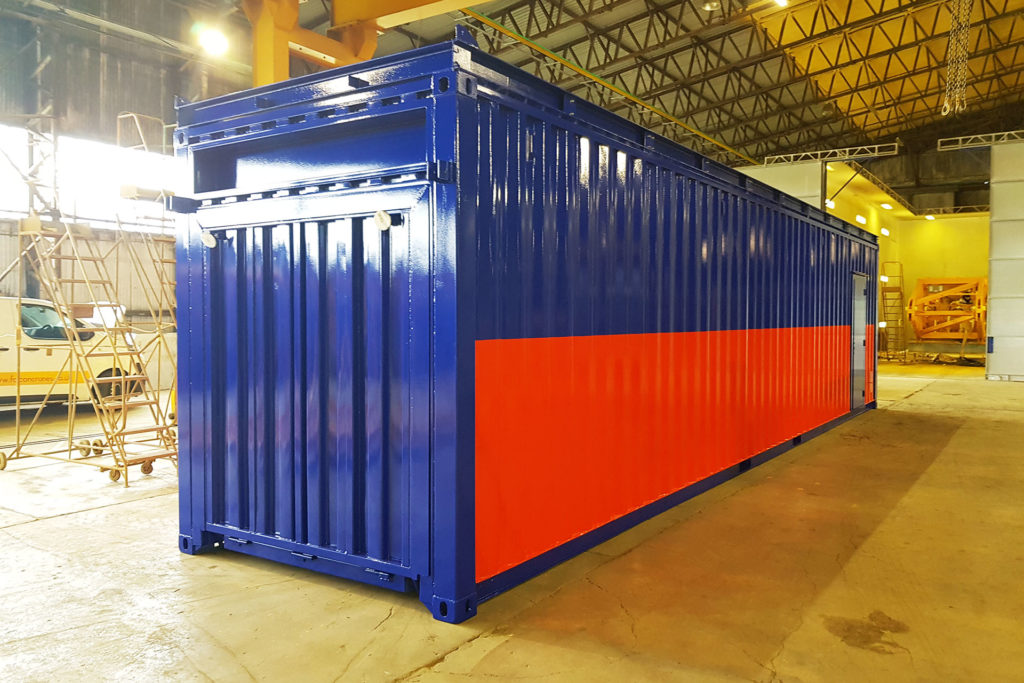 Converted container used for exhibitions