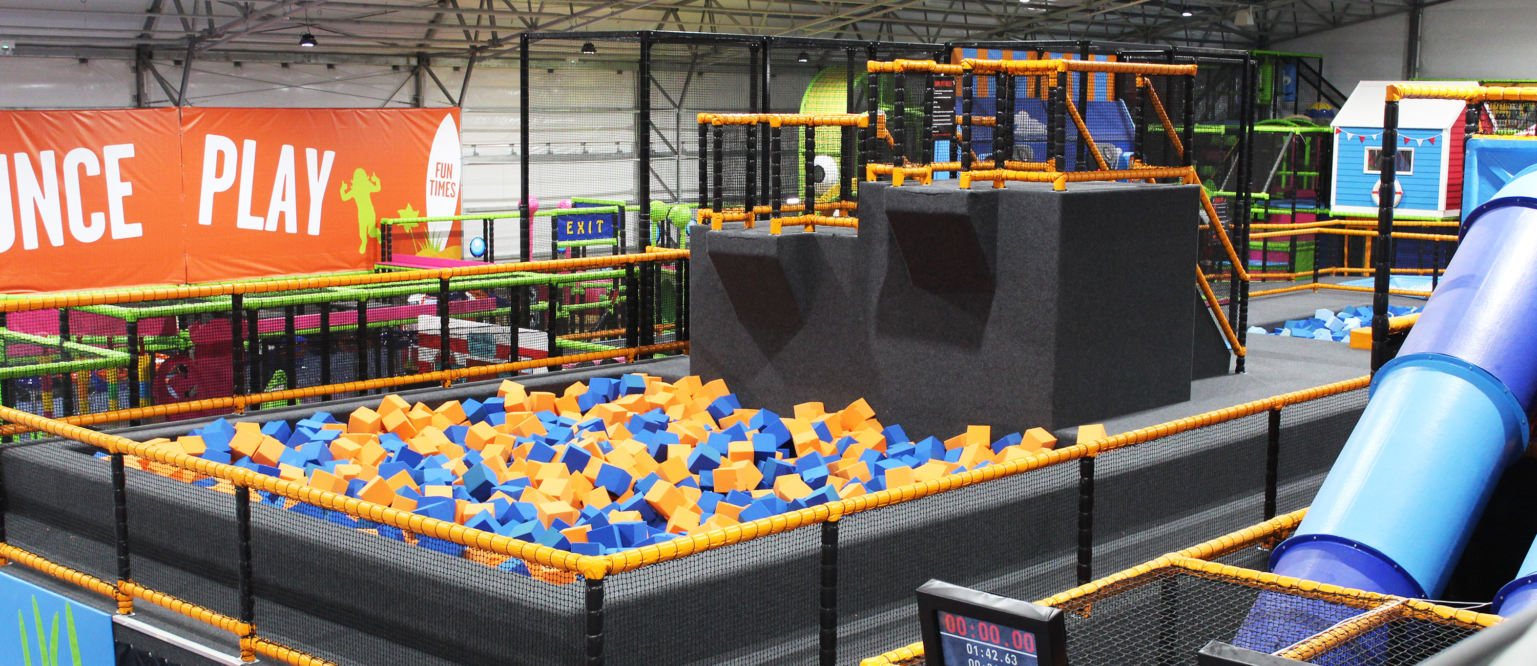 Trampoline Play Park Use Converted Shipping Containers Cabins