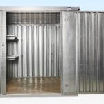 2m Flat Pack Container Shelving - Single Side Two Tier 1370mm