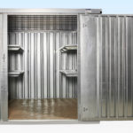 2-tier Part length shelving both sides of a 2m store