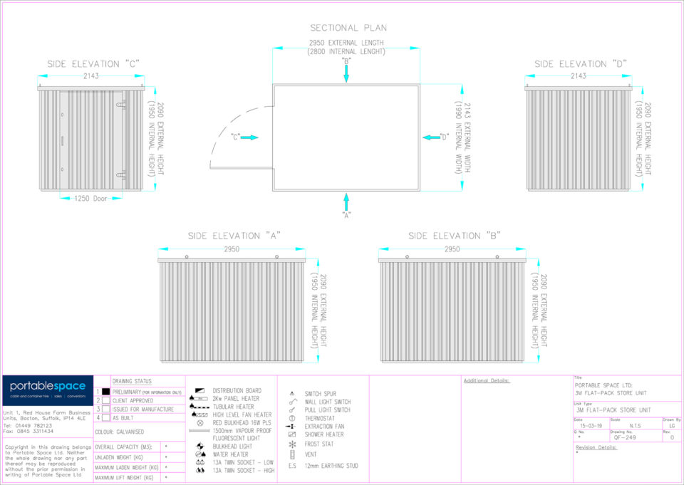 Layout Drawing 3m Flat Pack Store
