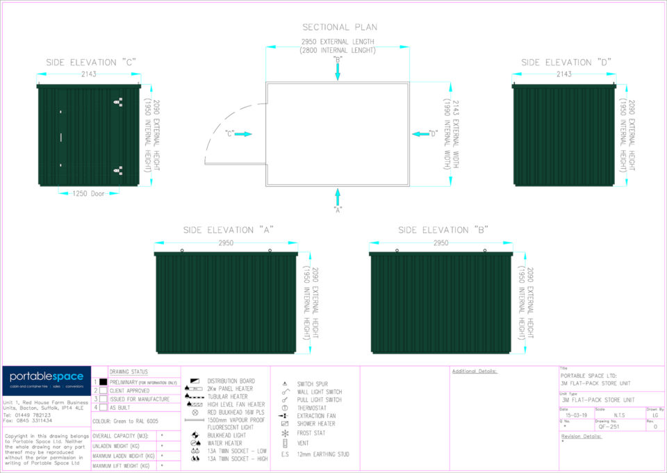 Layout Drawing 3m Store Powder Coated