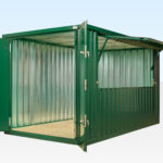 Flat Pack Kiosk with serving hatch and door open