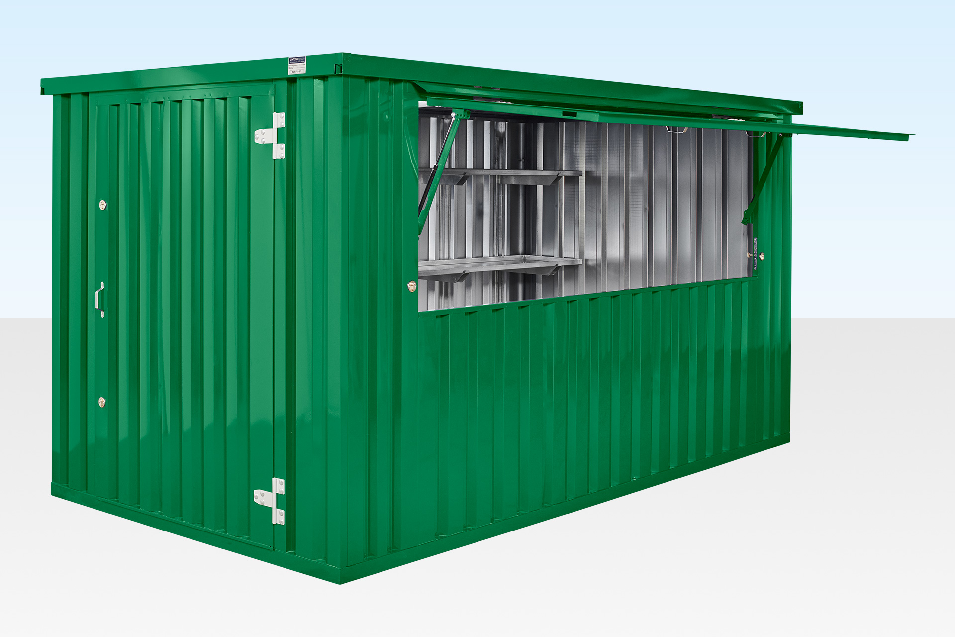 4m XL Flat Pack Kiosk Container with Serving Hatch Portable Space UK