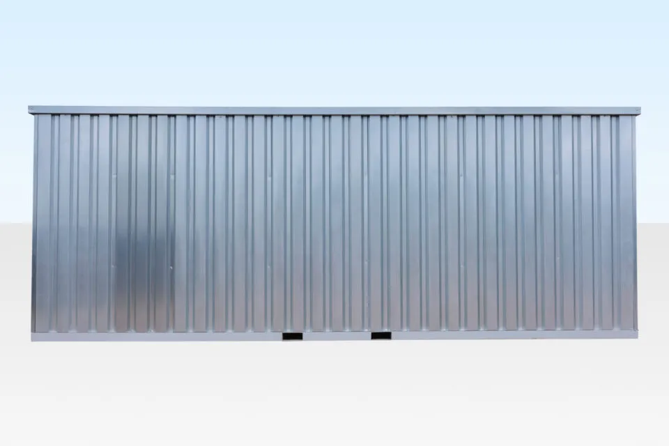 Length view of 6m flat pack store