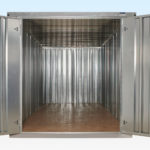 6m Flat Pack Store - End View Doors Open