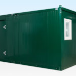 3.3m x 4.6m Side Linked Flat Pack Office Cabin - External View Door Closed