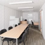 Boardroom table in portable site office