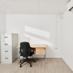 Interior 10ft jackleg cabin with office furniture