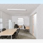 Furniture in a 24ft jackleg office