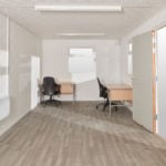 Desks inside a jackleg site office