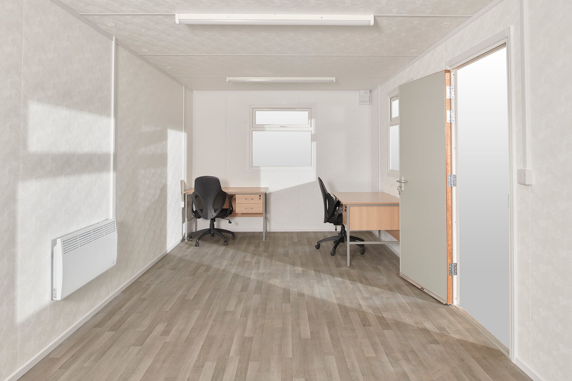 Desks inside a jackleg site office