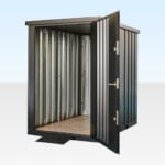 Exterior angle flatpack metal garden storage container