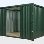 Flat pack store with side door