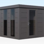 Compact Garden Office in Anthracite Grey for Sale in the UK - External View
