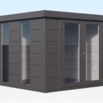 Mid-sized Garden Office in Anthracite Grey for Sale in the UK - External View