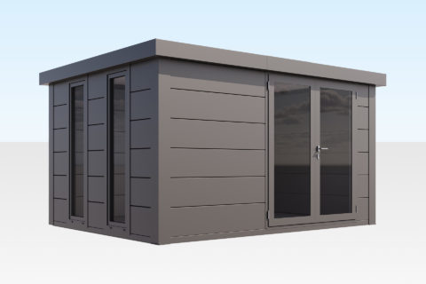 Large Garden Office in Anthracite Grey for Sale in the UK - External View