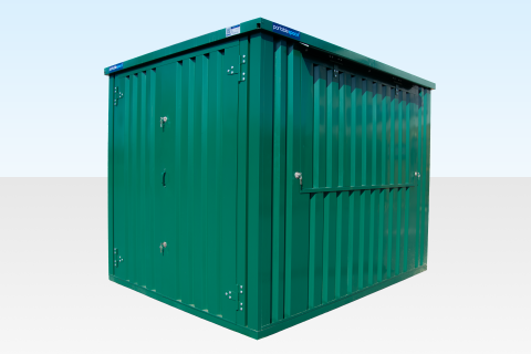 Insulated 4m XL Flat Pack Kiosk (RAL6005) - Green
