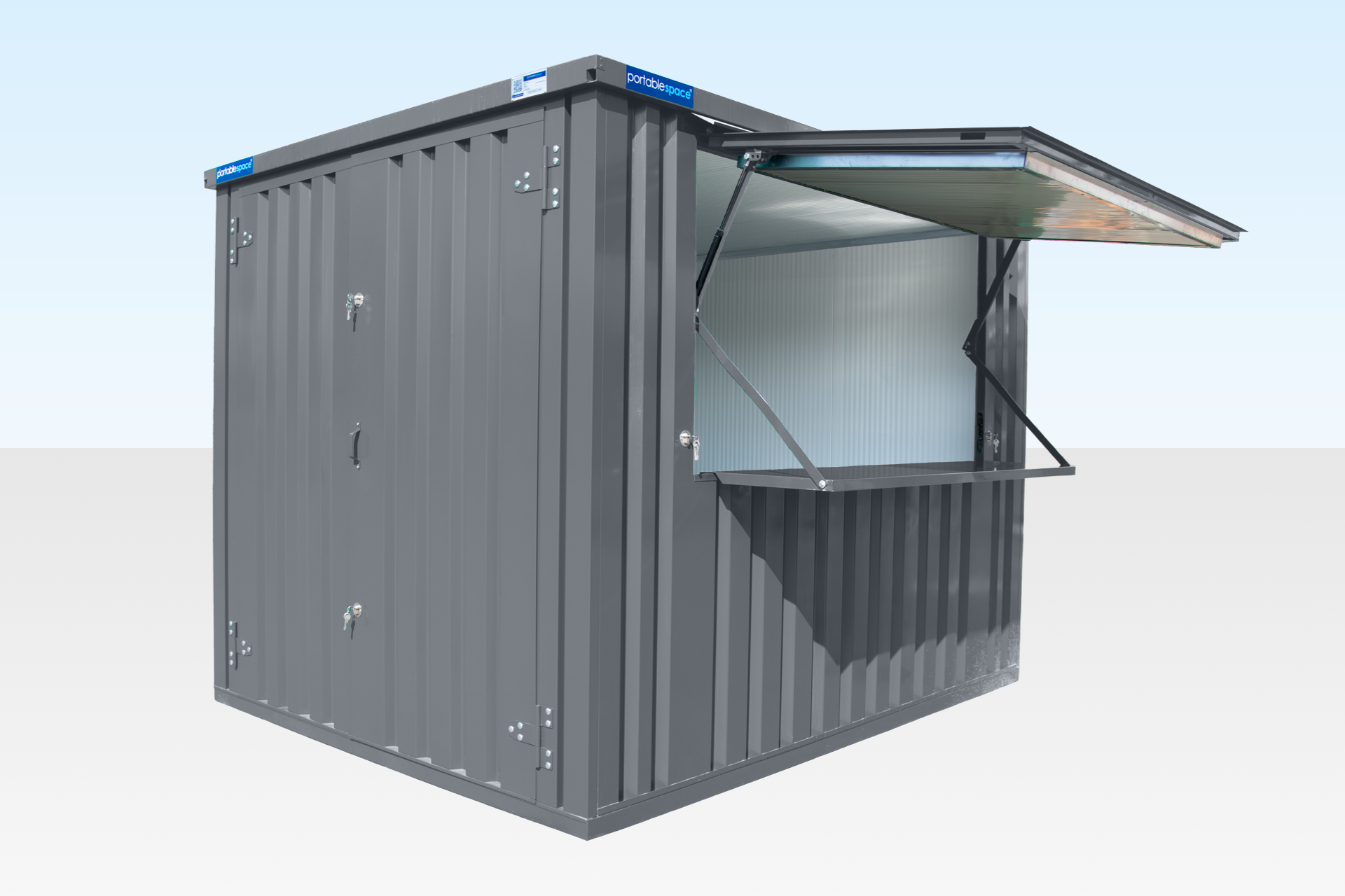 Insulated 3m XL Flat Pack Kiosk (RAL7015) - Grey