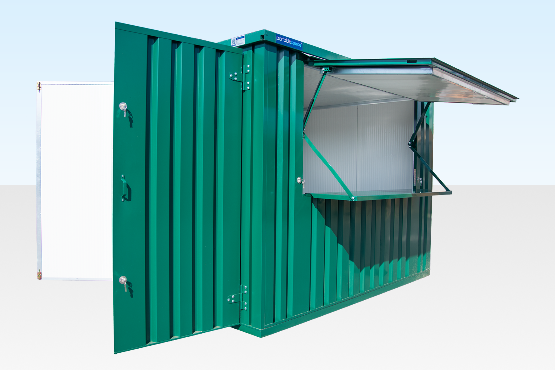 Insulated 4m XL Flat Pack Kiosk (RAL6005) - Green - Image 4
