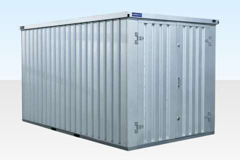 4m Flat Pack Storage Container - Galvalume