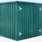 Flat Pack Container 2m in RAL6005 green for sale
