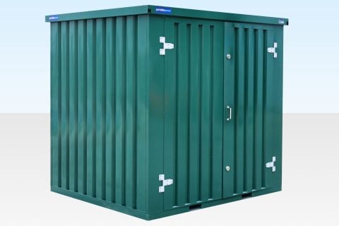 Flat Pack Container 2m in RAL6005 green for sale