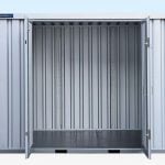 3m XL flat pack with double opening doors on long side in galvalume